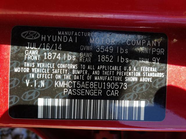 Photo 9 VIN: KMHCT5AE8EU190573 - HYUNDAI ACCENT GLS 