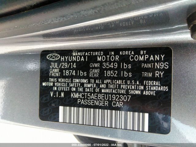 Photo 8 VIN: KMHCT5AE8EU192307 - HYUNDAI ACCENT 