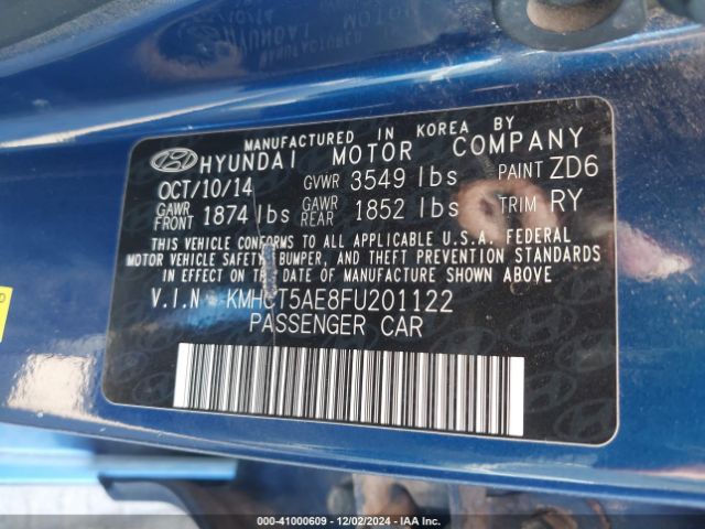 Photo 8 VIN: KMHCT5AE8FU201122 - HYUNDAI ACCENT 