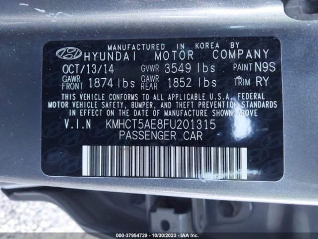 Photo 8 VIN: KMHCT5AE8FU201315 - HYUNDAI ACCENT 