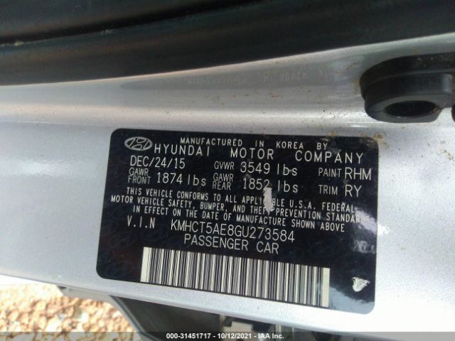 Photo 8 VIN: KMHCT5AE8GU273584 - HYUNDAI ACCENT 