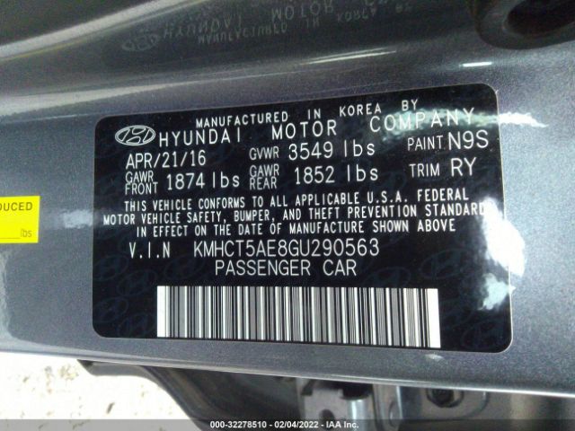 Photo 8 VIN: KMHCT5AE8GU290563 - HYUNDAI ACCENT 