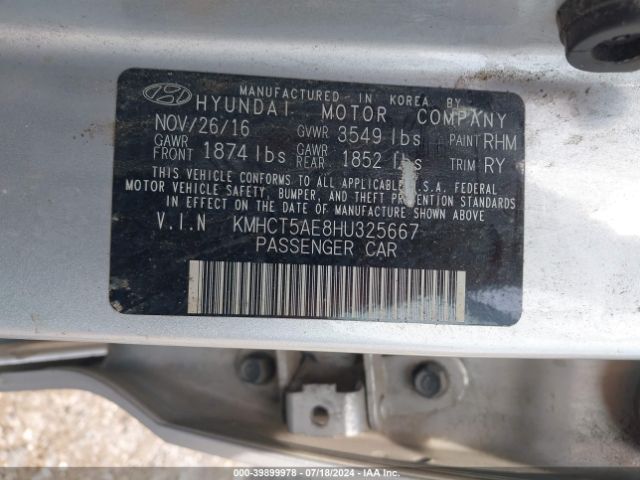 Photo 8 VIN: KMHCT5AE8HU325667 - HYUNDAI ACCENT 