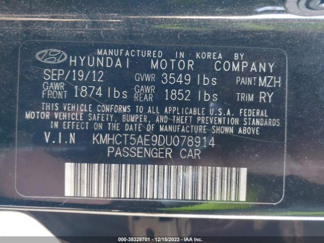 Photo 8 VIN: KMHCT5AE9DU078914 - HYUNDAI ACCENT 