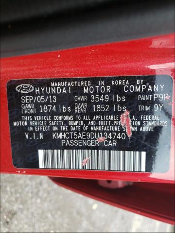 Photo 9 VIN: KMHCT5AE9DU134740 - HYUNDAI ACCENT GLS 