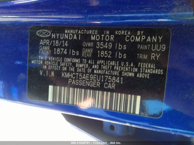 Photo 8 VIN: KMHCT5AE9EU175841 - HYUNDAI ACCENT 