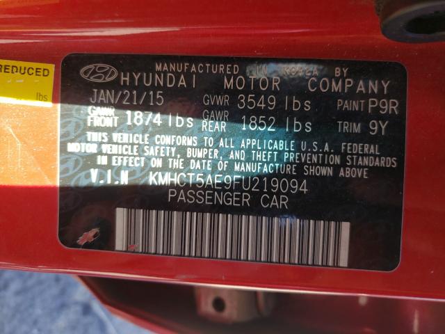 Photo 9 VIN: KMHCT5AE9FU219094 - HYUNDAI ACCENT GS 