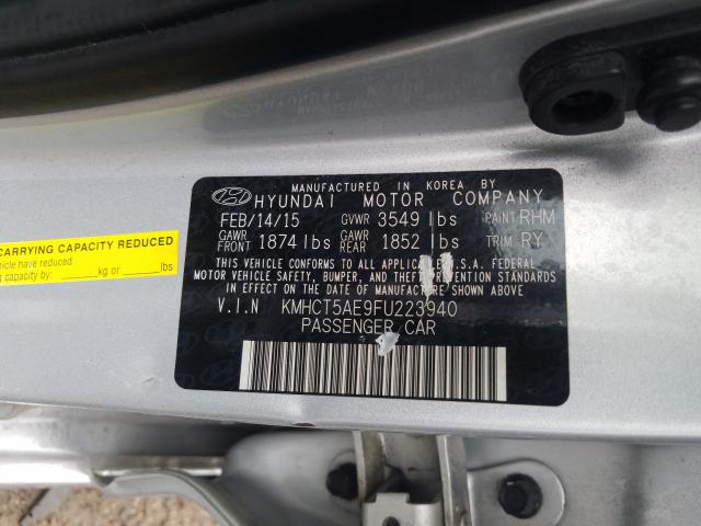 Photo 9 VIN: KMHCT5AE9FU223940 - HYUNDAI ACCENT GS 