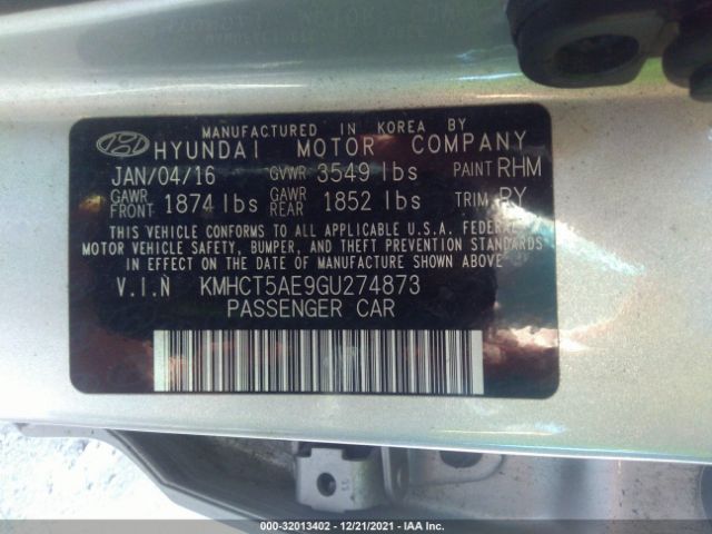 Photo 8 VIN: KMHCT5AE9GU274873 - HYUNDAI ACCENT 