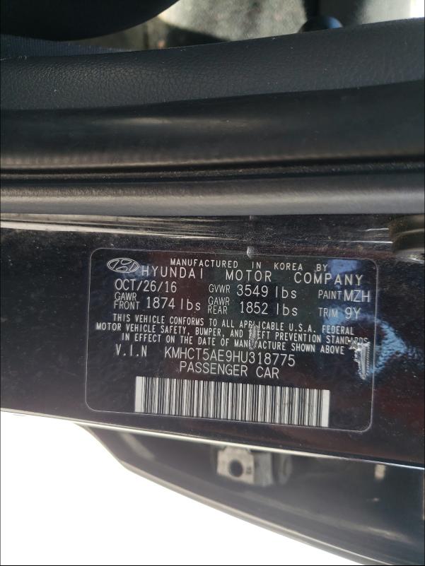 Photo 9 VIN: KMHCT5AE9HU318775 - HYUNDAI ACCENT SE 