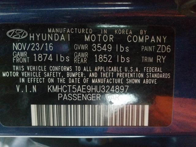 Photo 9 VIN: KMHCT5AE9HU324897 - HYUNDAI ACCENT SE 