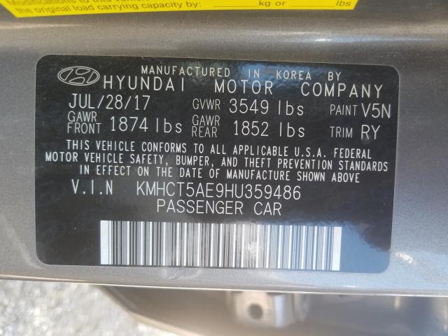 Photo 9 VIN: KMHCT5AE9HU359486 - HYUNDAI ACCENT SE 