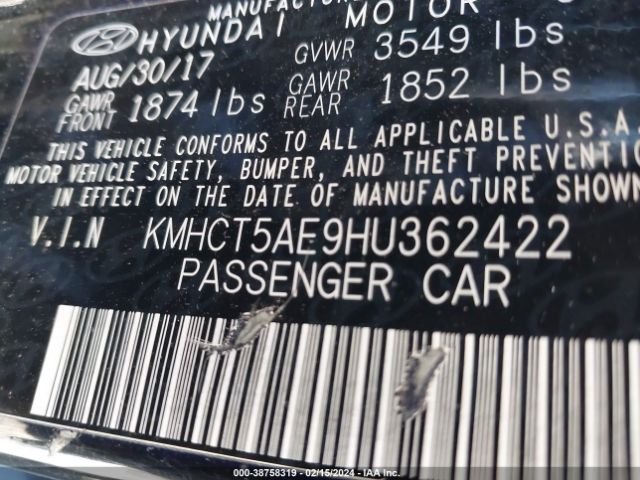 Photo 8 VIN: KMHCT5AE9HU362422 - HYUNDAI ACCENT 