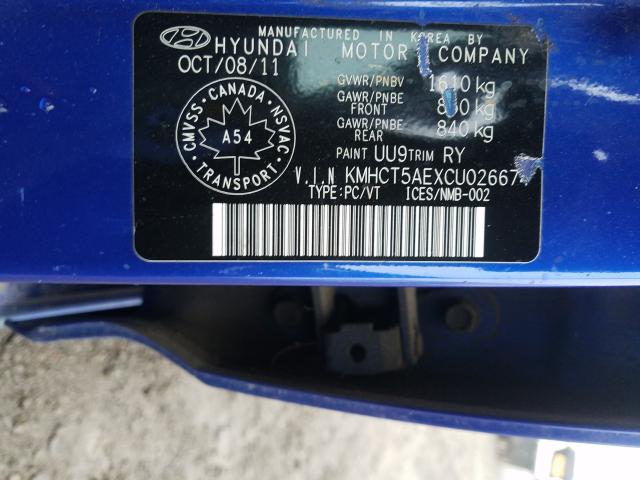 Photo 9 VIN: KMHCT5AEXCU026674 - HYUNDAI ACCENT GLS 