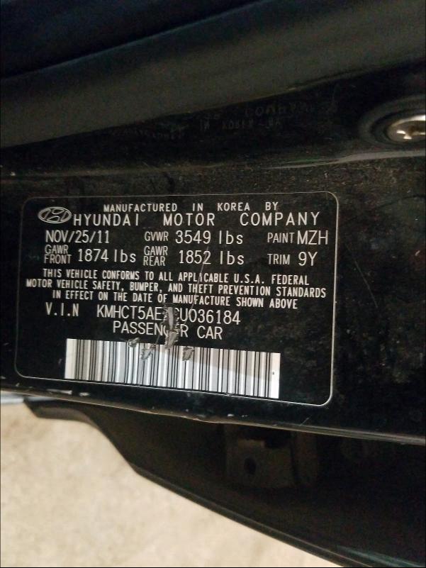 Photo 9 VIN: KMHCT5AEXCU036184 - HYUNDAI ACCENT GLS 