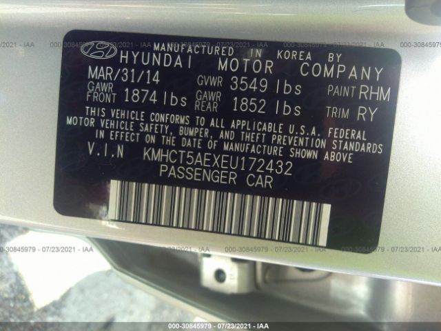 Photo 8 VIN: KMHCT5AEXEU172432 - HYUNDAI ACCENT 