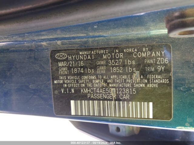 Photo 8 VIN: KMHCT5AEXFU206077 - HYUNDAI ACCENT 