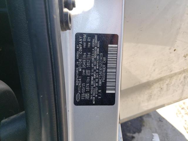 Photo 11 VIN: KMHCT5AEXFU221419 - HYUNDAI ACCENT GS 