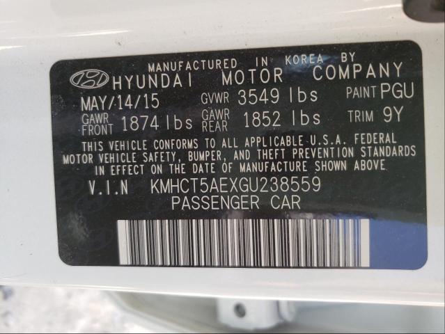 Photo 9 VIN: KMHCT5AEXGU238559 - HYUNDAI ACCENT SE 