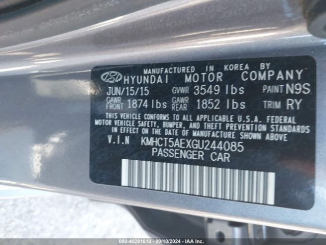 Photo 8 VIN: KMHCT5AEXGU244085 - HYUNDAI ACCENT 