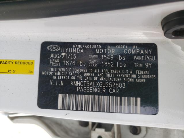 Photo 9 VIN: KMHCT5AEXGU252803 - HYUNDAI ACCENT SE 