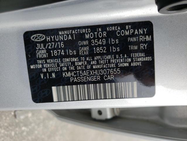 Photo 9 VIN: KMHCT5AEXHU307655 - HYUNDAI ACCENT SE 