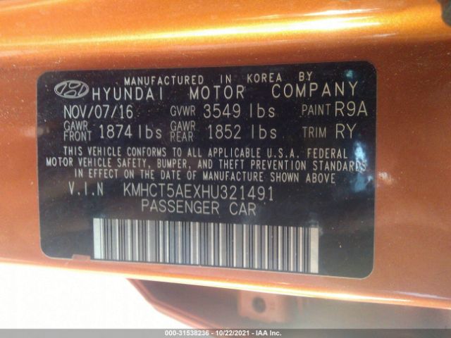 Photo 8 VIN: KMHCT5AEXHU321491 - HYUNDAI ACCENT 