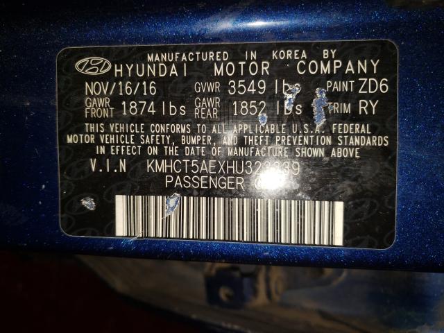 Photo 9 VIN: KMHCT5AEXHU323239 - HYUNDAI ACCENT SE 