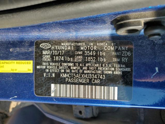 Photo 11 VIN: KMHCT5AEXHU334743 - HYUNDAI ACCENT SE 