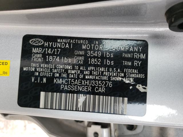 Photo 9 VIN: KMHCT5AEXHU335276 - HYUNDAI ACCENT 