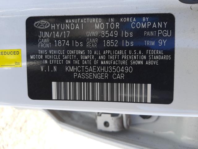 Photo 9 VIN: KMHCT5AEXHU350490 - HYUNDAI ACCENT SE 