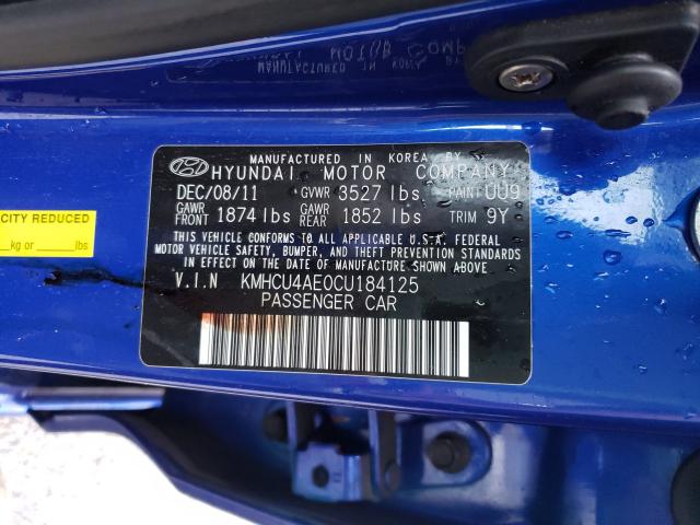 Photo 9 VIN: KMHCU4AE0CU184125 - HYUNDAI ACCENT GLS 