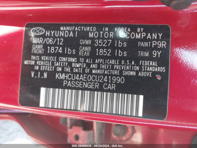 Photo 8 VIN: KMHCU4AE0CU241990 - HYUNDAI ACCENT 