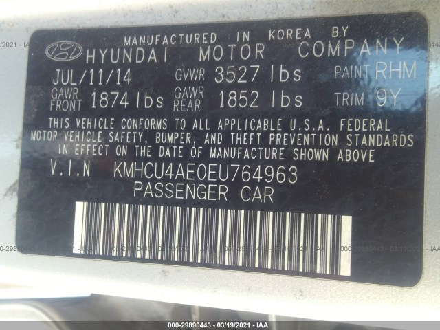 Photo 8 VIN: KMHCU4AE0EU764963 - HYUNDAI ACCENT 