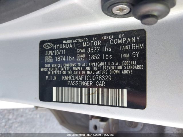 Photo 8 VIN: KMHCU4AE1CU078329 - HYUNDAI ACCENT 