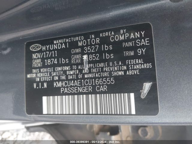 Photo 8 VIN: KMHCU4AE1CU166555 - HYUNDAI ACCENT 