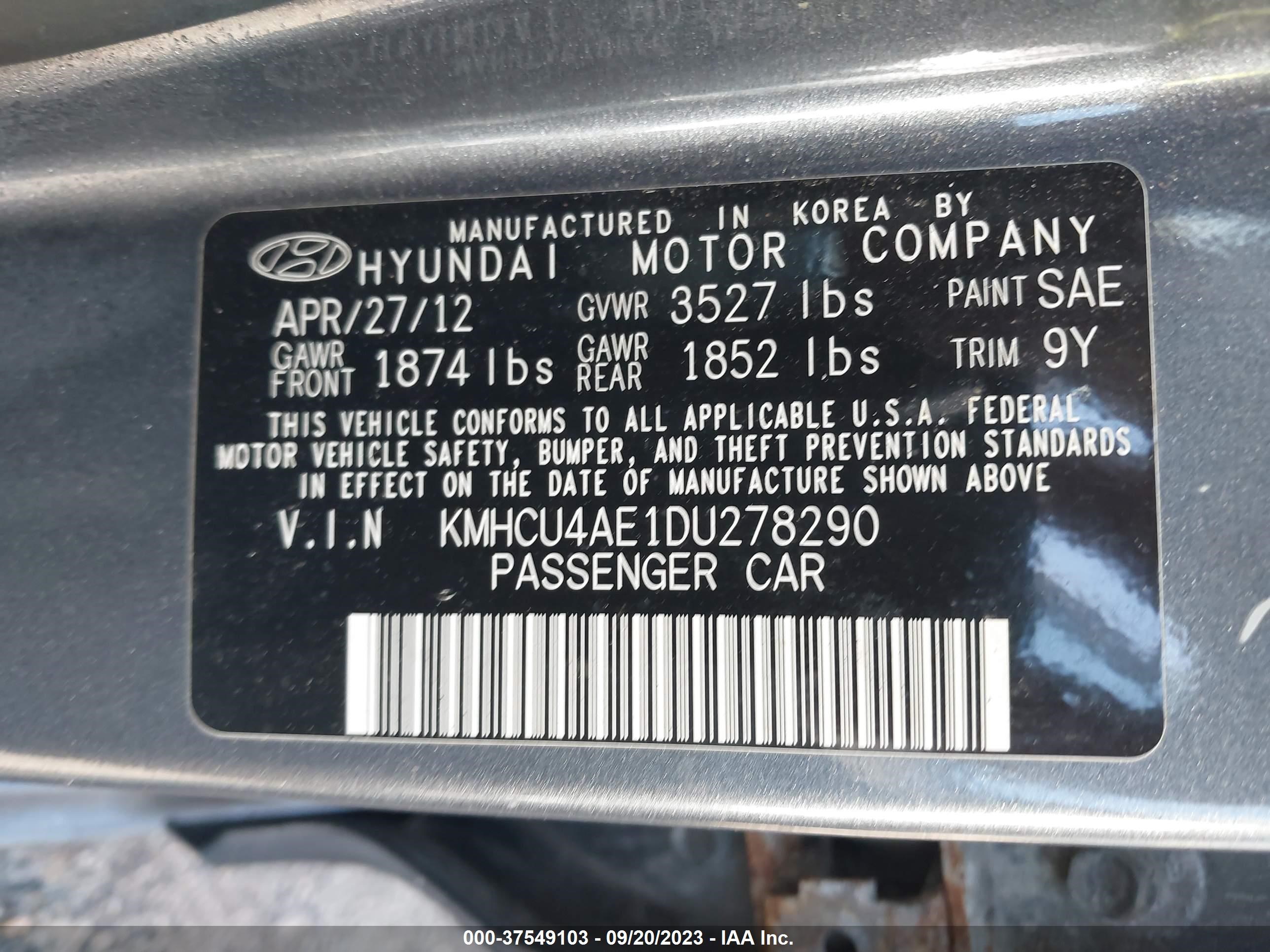 Photo 8 VIN: KMHCU4AE1DU278290 - HYUNDAI ACCENT 