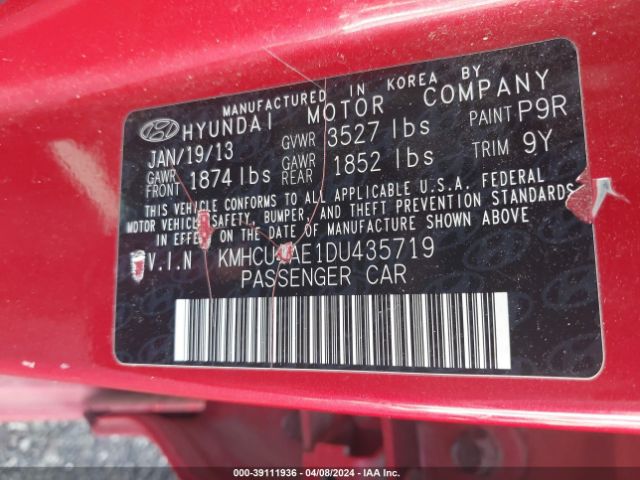 Photo 8 VIN: KMHCU4AE1DU435719 - HYUNDAI ACCENT 