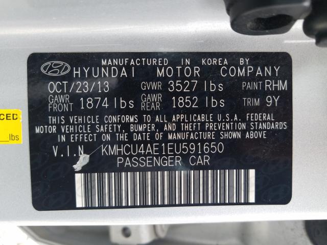 Photo 9 VIN: KMHCU4AE1EU591650 - HYUNDAI ACCENT GLS 