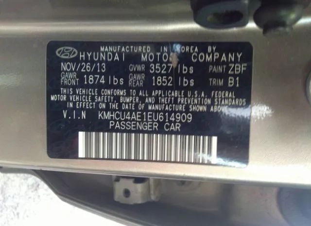 Photo 8 VIN: KMHCU4AE1EU614909 - HYUNDAI ACCENT 