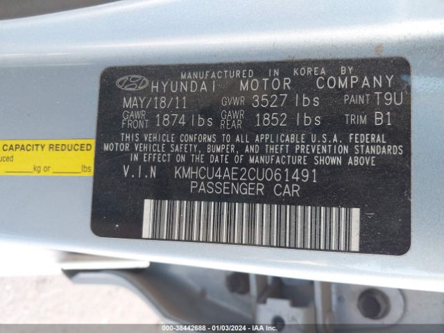 Photo 8 VIN: KMHCU4AE2CU061491 - HYUNDAI ACCENT 