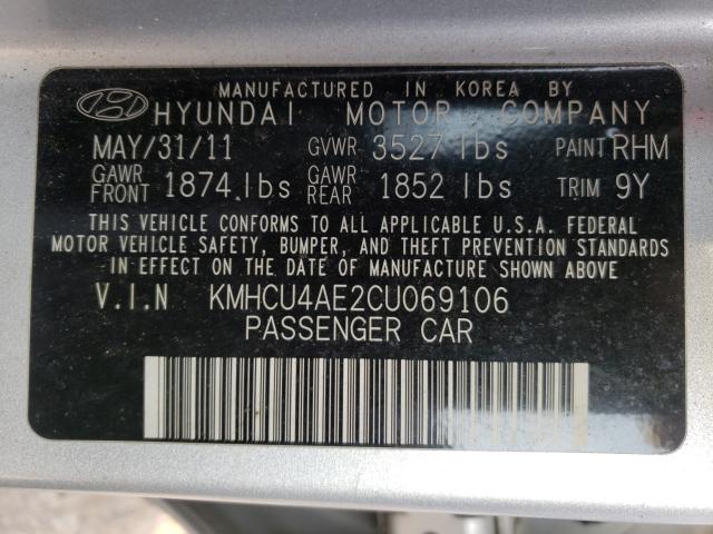 Photo 9 VIN: KMHCU4AE2CU069106 - HYUNDAI ACCENT GLS 