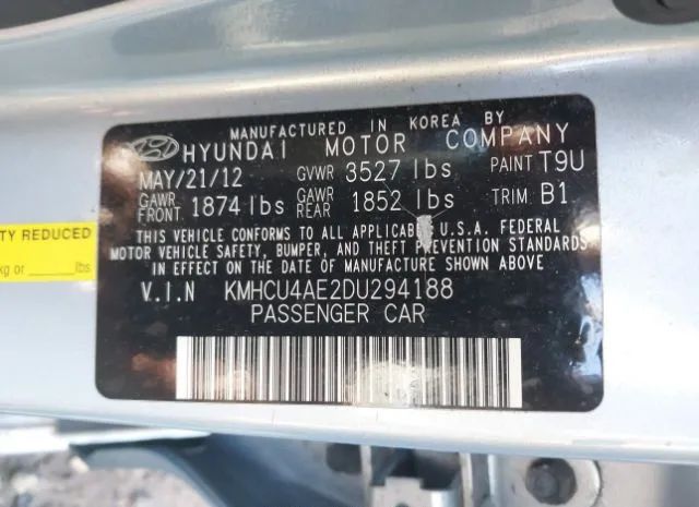 Photo 8 VIN: KMHCU4AE2DU294188 - HYUNDAI ACCENT 