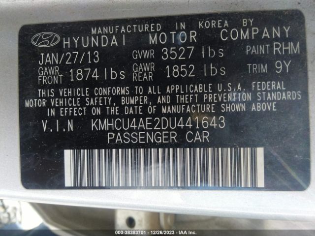 Photo 8 VIN: KMHCU4AE2DU441643 - HYUNDAI ACCENT 