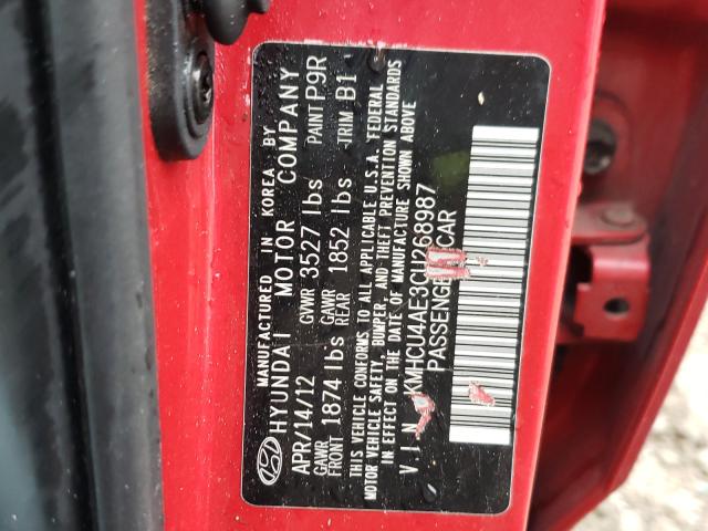 Photo 9 VIN: KMHCU4AE3CU268987 - HYUNDAI ACCENT GLS 