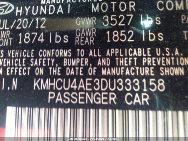 Photo 8 VIN: KMHCU4AE3DU333158 - HYUNDAI ACCENT 