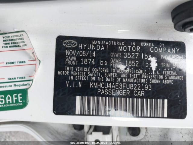 Photo 8 VIN: KMHCU4AE3FU822193 - HYUNDAI ACCENT 