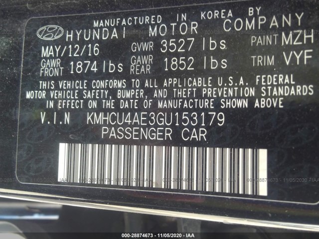 Photo 8 VIN: KMHCU4AE3GU153179 - HYUNDAI ACCENT 