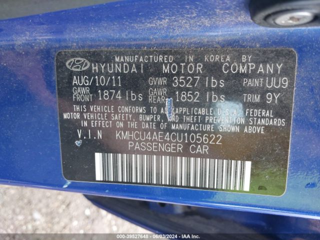 Photo 8 VIN: KMHCU4AE4CU105622 - HYUNDAI ACCENT 