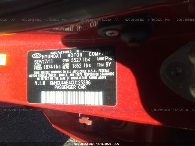 Photo 8 VIN: KMHCU4AE4CU125286 - HYUNDAI ACCENT 